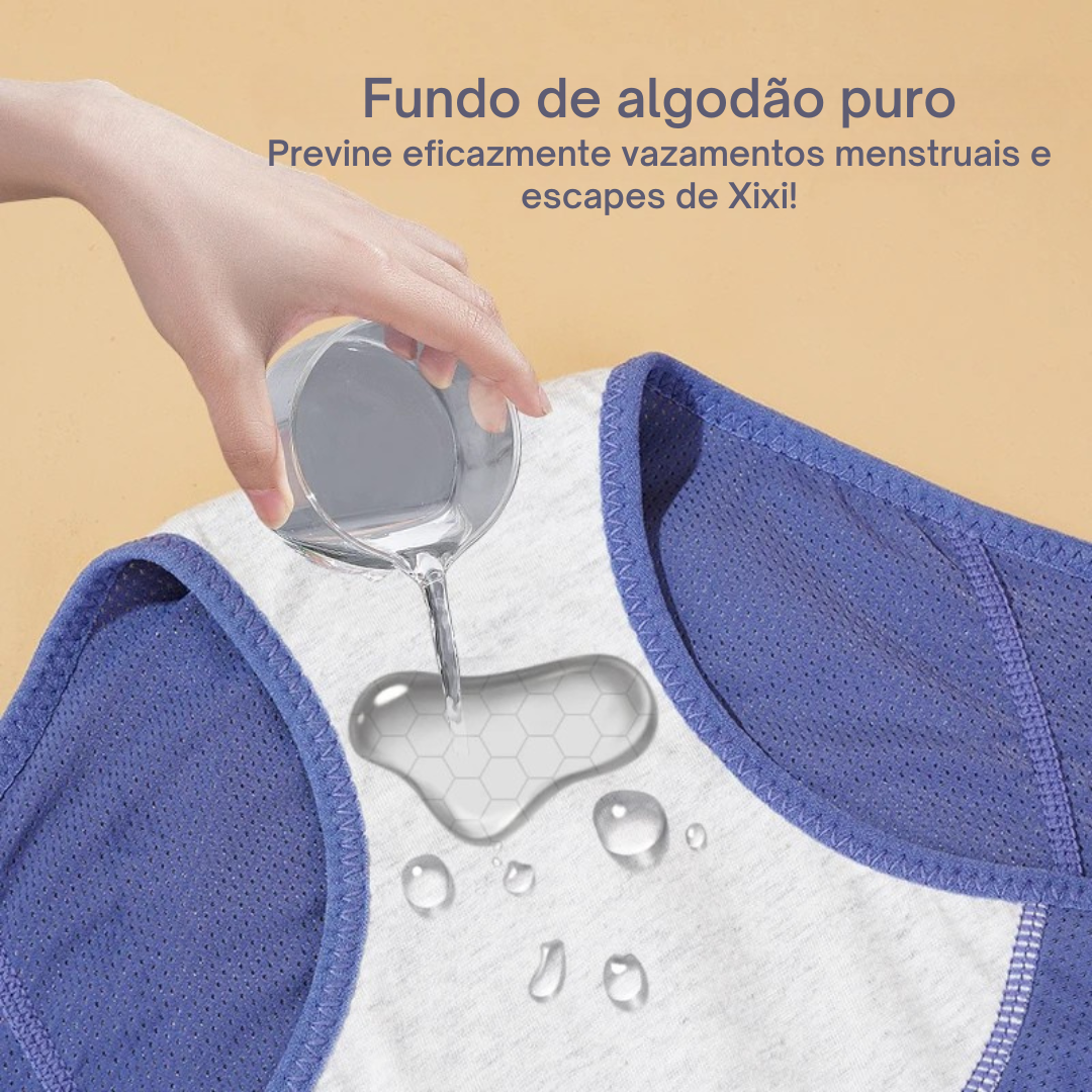 KIT - 3pcs Calcinha Absorvente UltraProtect – Alta Proteção Contra Vazamentos