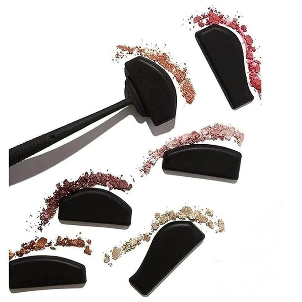 6 in 1 Eyeshadow Stencil Crease Line Kit Lazy Eye shadow Fixer Eyebrow Stamp Seal Molds Cut Crease for Eyes Makeup kit Tool Set - Festa do Desconto